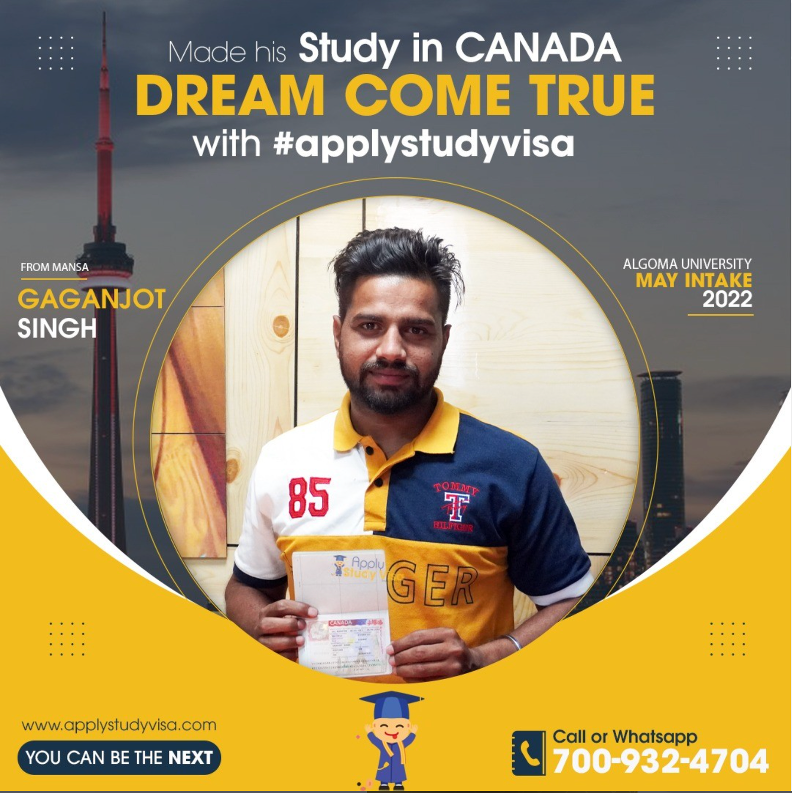 Gaganjot Singh — visa approved