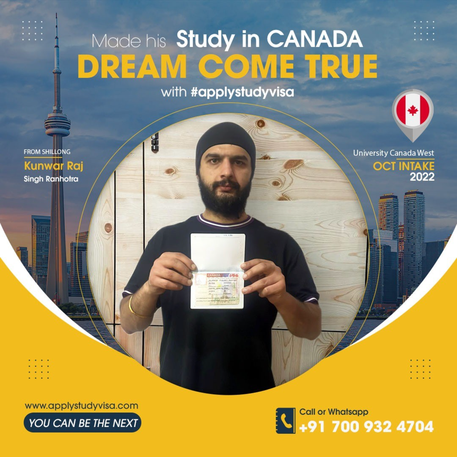 Kunwar Raj Singh Ranhotra — visa approved