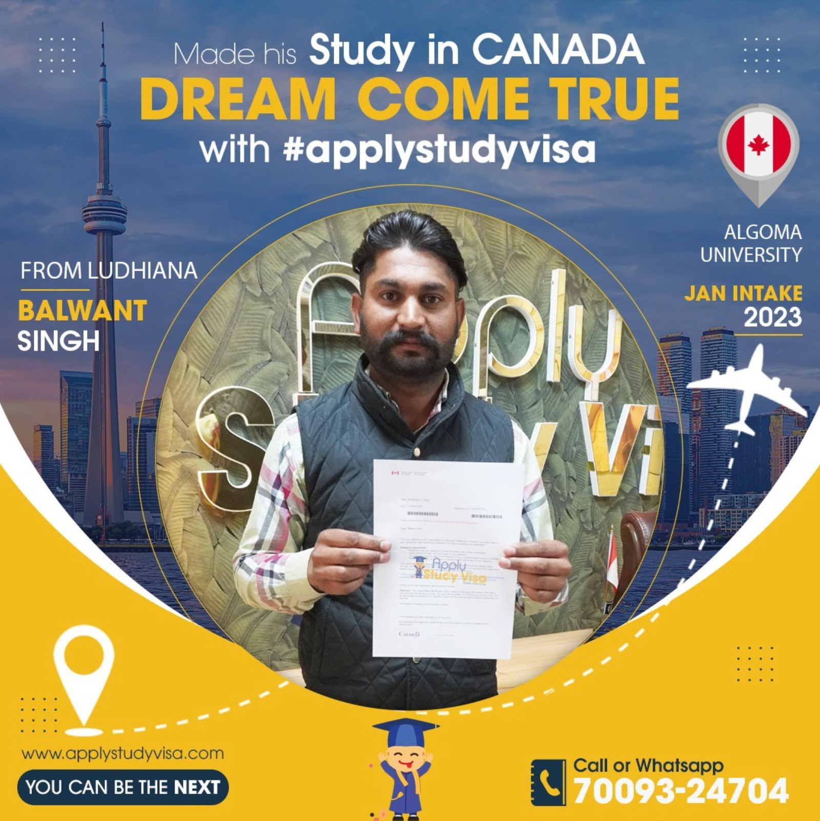 Balwant Singh — visa approved