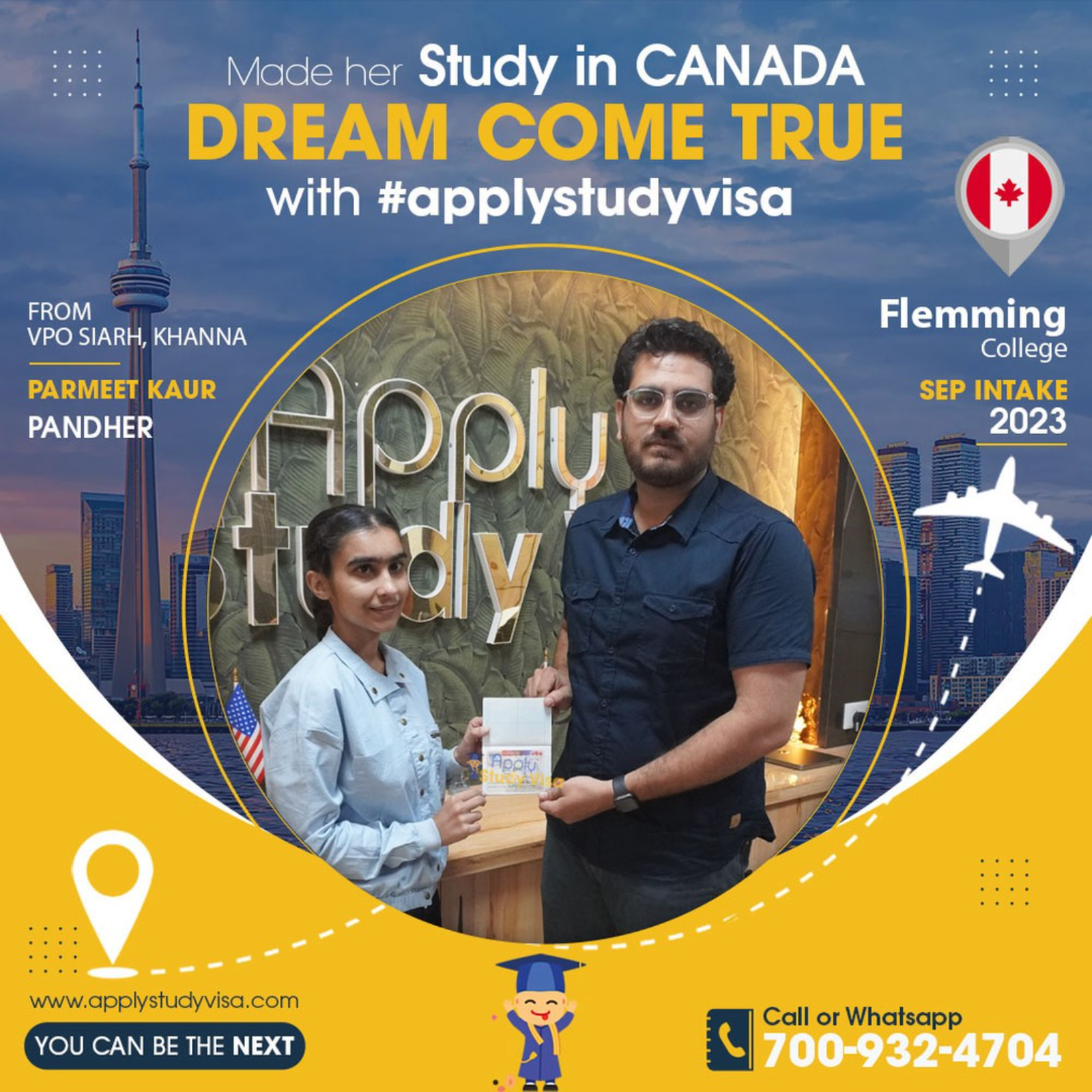 Parmeet Kaur Pandher — visa approved